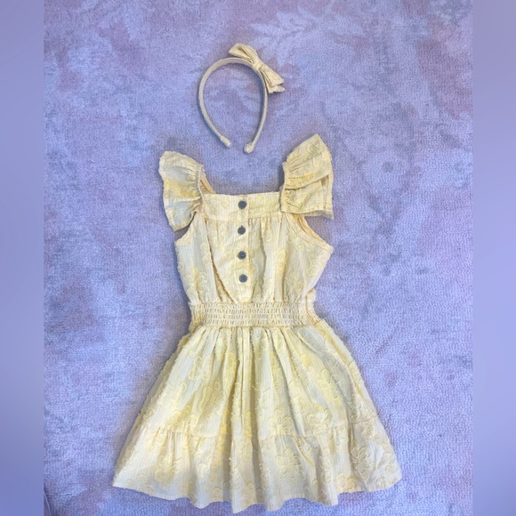 Rachel Zoe Sunny Yellow Kids Dress and matching headband - Picture 1 of 6